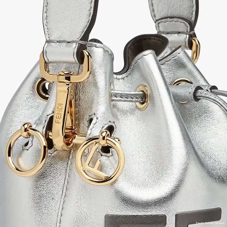 Cheap Logo Leather Bucket Silver Mon Calf Mini Fendi Bag Tresor ROMA In 0514